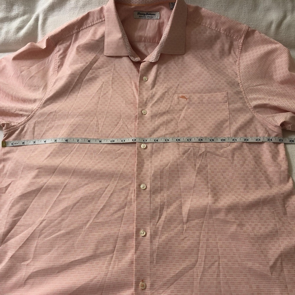 Tommy Bahama Mens XL Pink Check Sarasota Stretch Long Sleeve Button Front Shirt - Picture 8 of 11